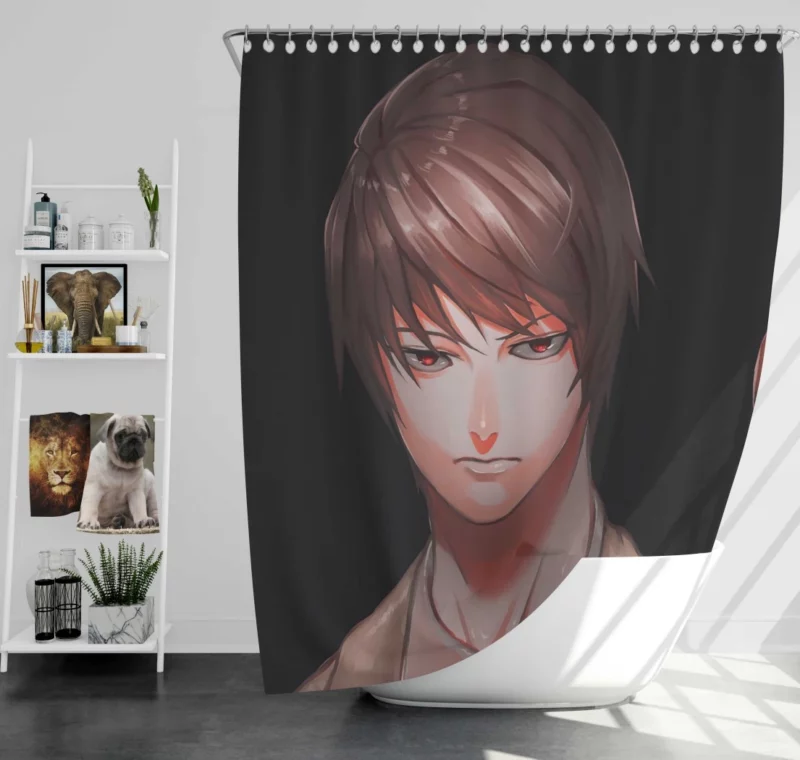Light Yagami Unraveling Justice Anime Shower Curtain