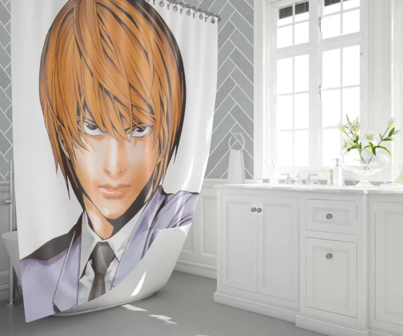 Light Yagami in Death Note Anime Shower Curtain 1