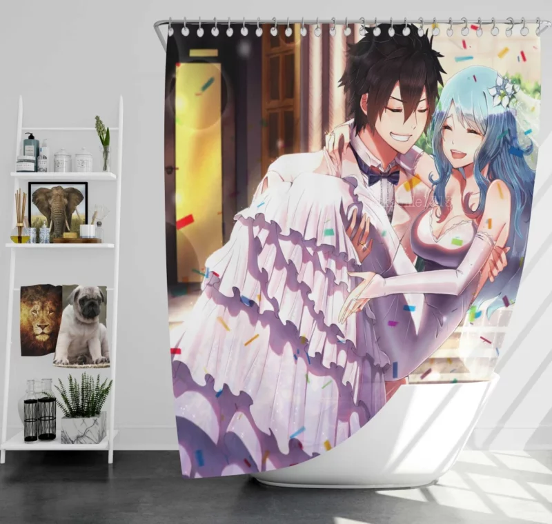 Love and Ice Gray x Juvia Anime Shower Curtain