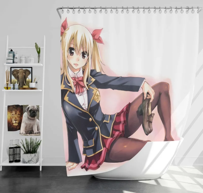 Lucy Heartfilia Blonde Beauty Charm Anime Shower Curtain