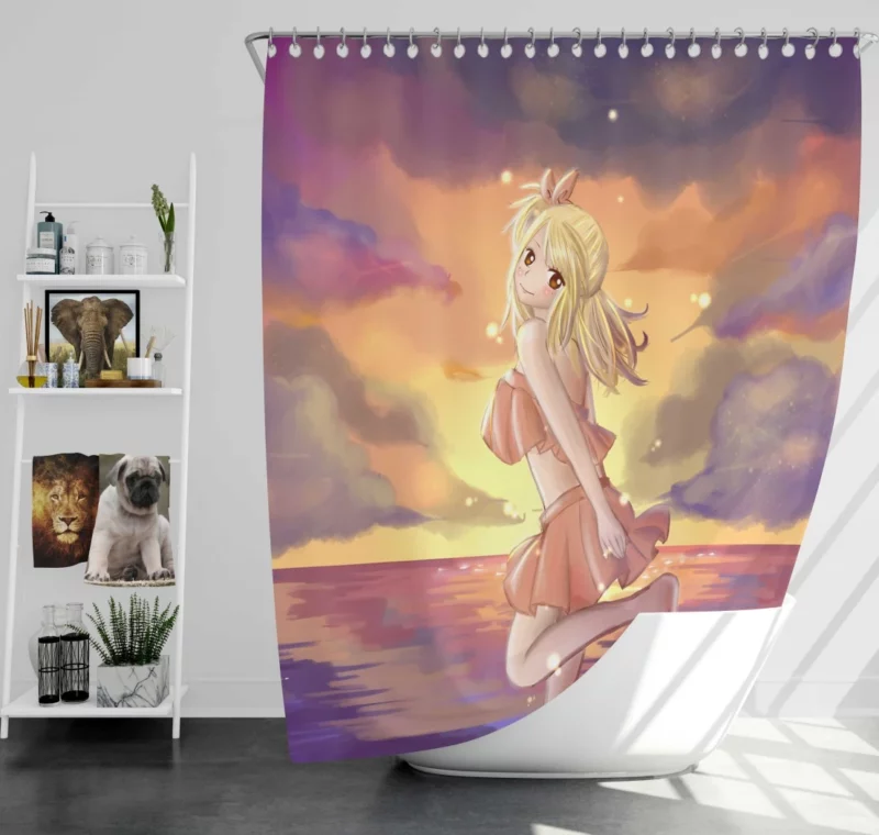 Lucy Heartfilia Celestial Spirit Summoner Anime Shower Curtain