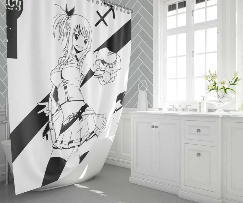 Lucy Heartfilia Courageous Celestial Mage Anime Shower Curtain 1