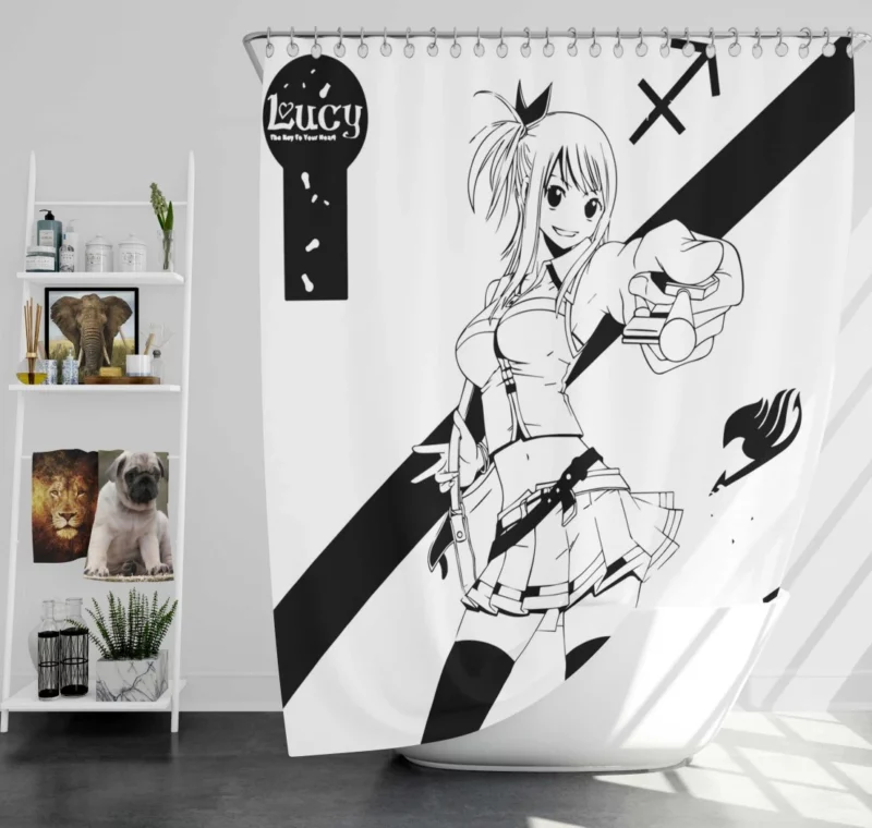 Lucy Heartfilia Courageous Celestial Mage Anime Shower Curtain