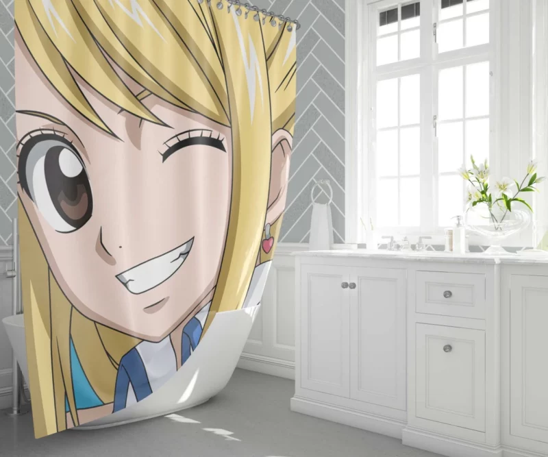 Lucy Heartfilia Enigmatic Blonde Beauty Anime Shower Curtain 1