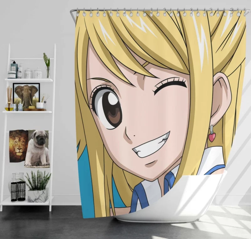 Lucy Heartfilia Enigmatic Blonde Beauty Anime Shower Curtain