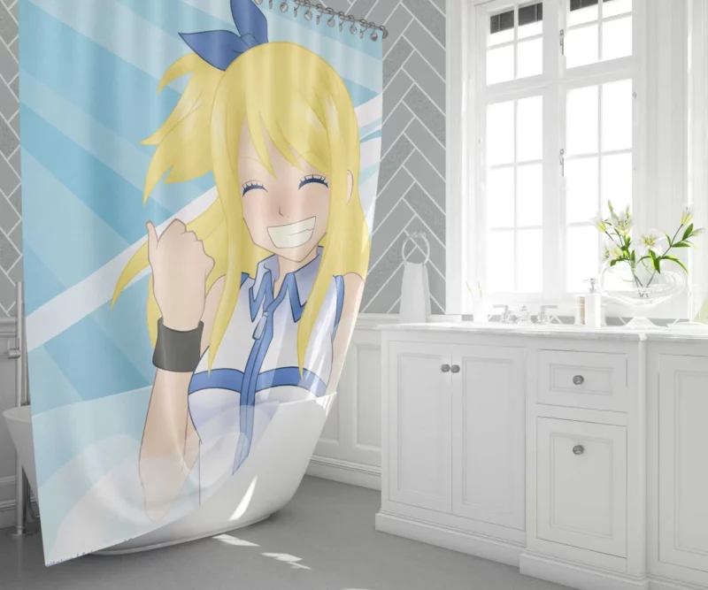 Lucy Heartfilia Fairy Tail Protagonist Anime Shower Curtain 1