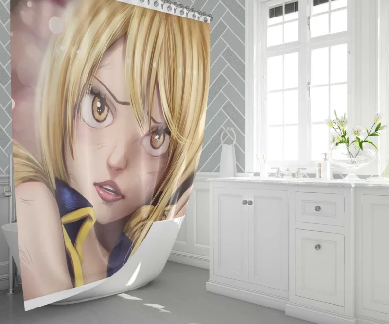 Lucy Heartfilia Guild Shining Light Anime Shower Curtain 1