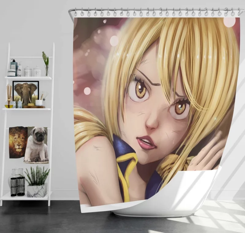 Lucy Heartfilia Guild Shining Light Anime Shower Curtain