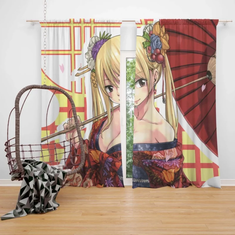 Lucy Heartfilia Kimono Beauty Elegance Anime Curtain