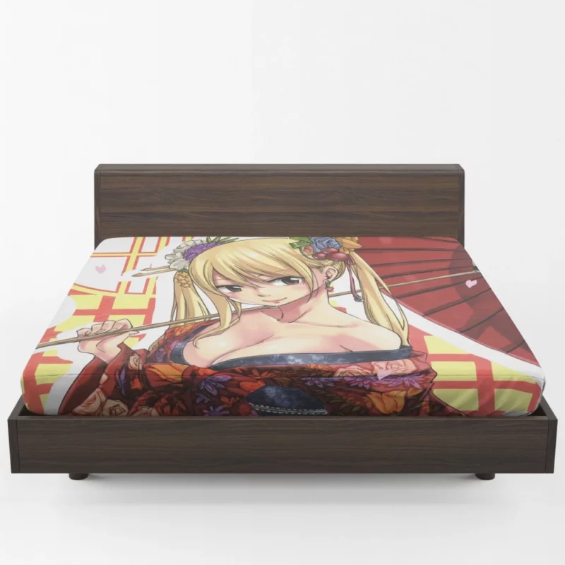 Lucy Heartfilia Kimono Beauty Elegance Anime Fitted Sheet 1