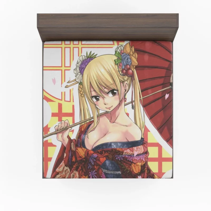 Lucy Heartfilia Kimono Beauty Elegance Anime Fitted Sheet