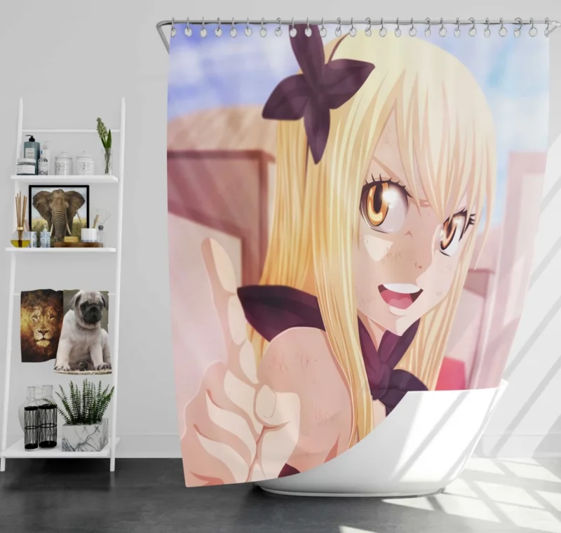 Lucy Heartfilia Magic and Bonds Anime Shower Curtain