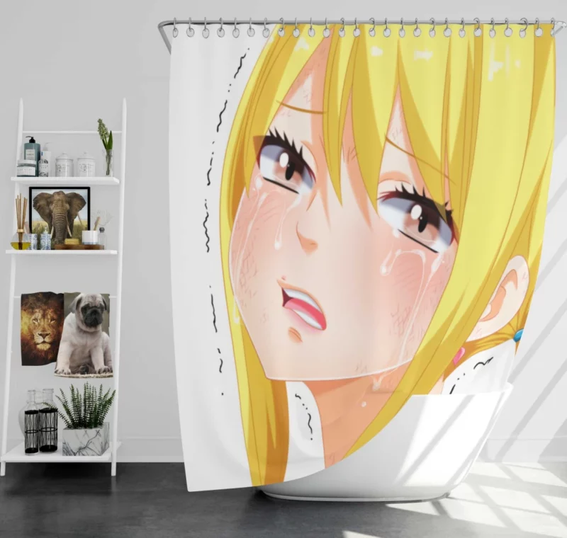 Lucy Heartfilia Magical Journeys Await Anime Shower Curtain