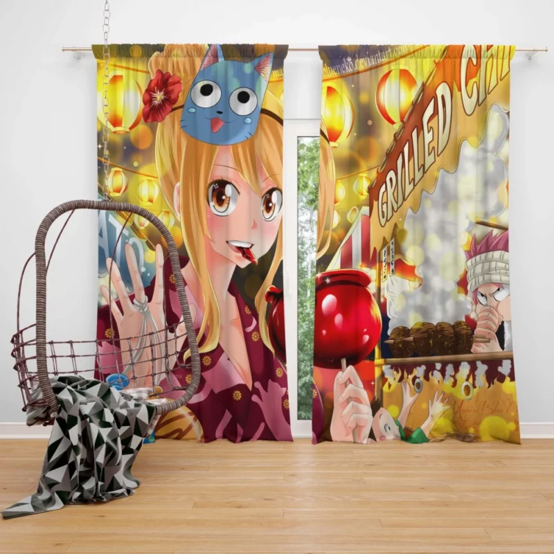 Lucy Heartfilia Natsu Best Friend Anime Curtain