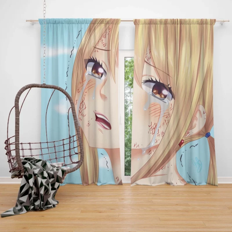 Lucy Heartfilia Unleashing Magic Power Anime Curtain