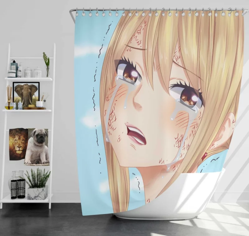 Lucy Heartfilia Unleashing Magic Power Anime Shower Curtain