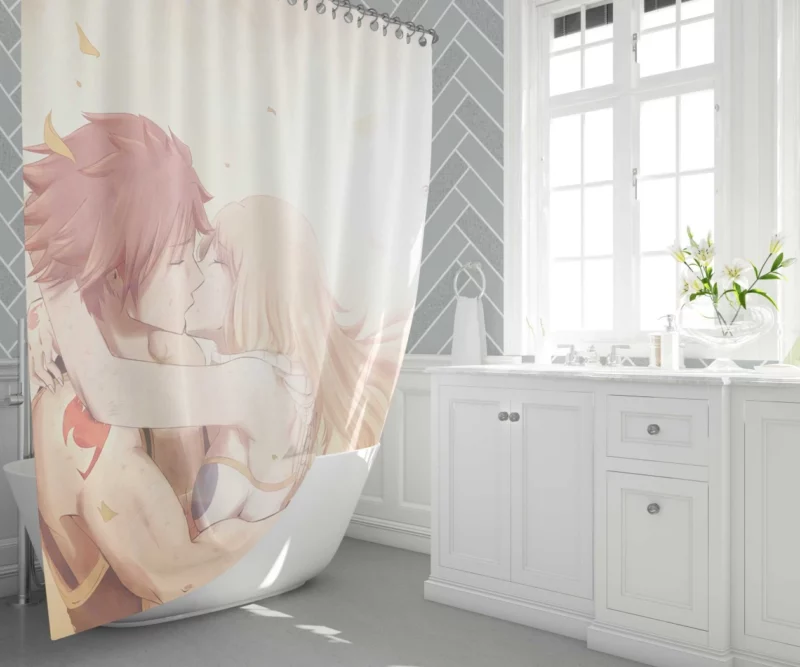 Lucy and Natsu Friendship Anime Shower Curtain 1