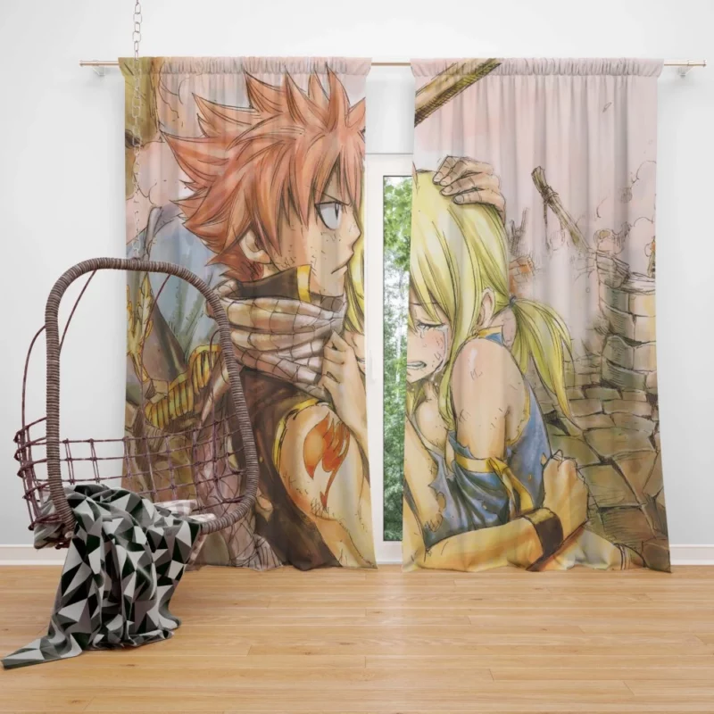 Lucy and Natsu Unbreakable Bond Anime Curtain