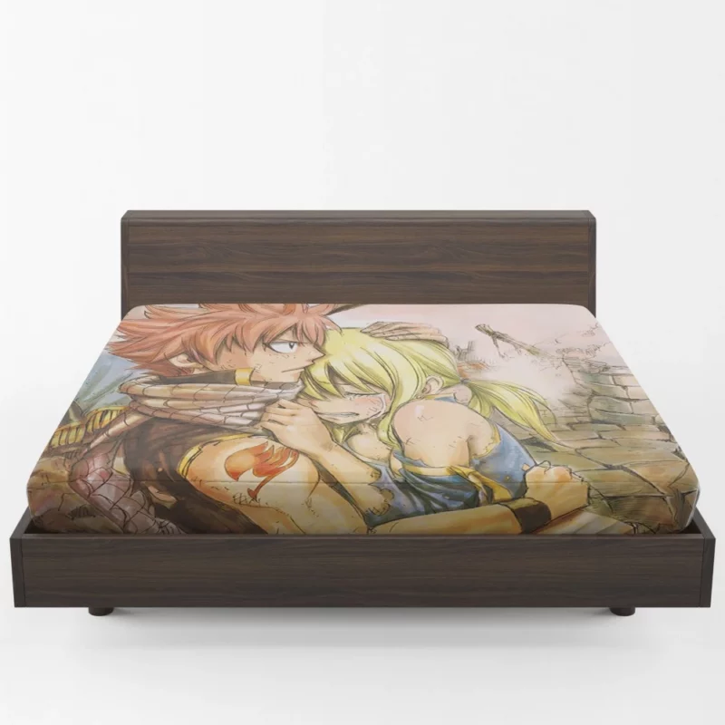 Lucy and Natsu Unbreakable Bond Anime Fitted Sheet 1