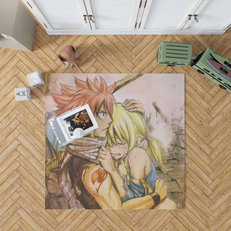 Lucy and Natsu Unbreakable Bond Anime Rug