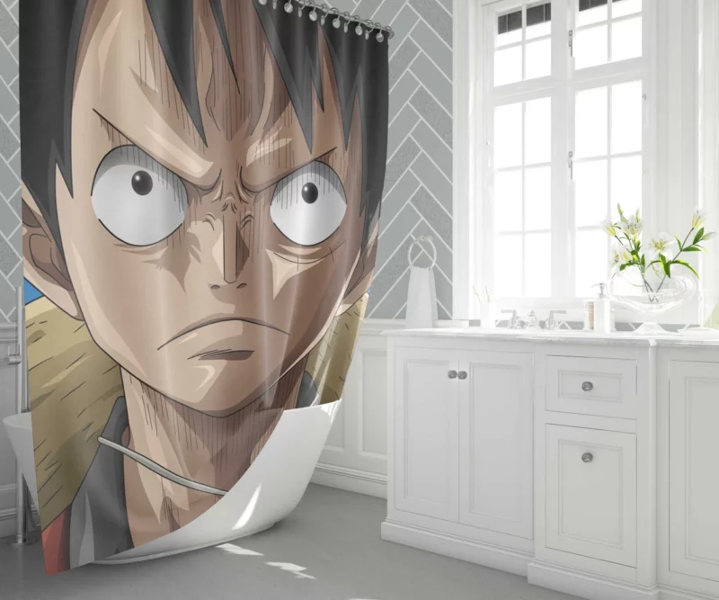 Luffy Adventures Continue Anime Shower Curtain 1