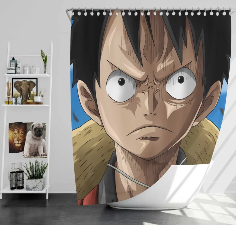 Luffy Adventures Continue Anime Shower Curtain