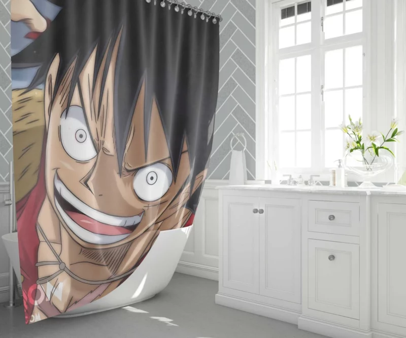 Luffy Determined Voyage Anime Shower Curtain 1