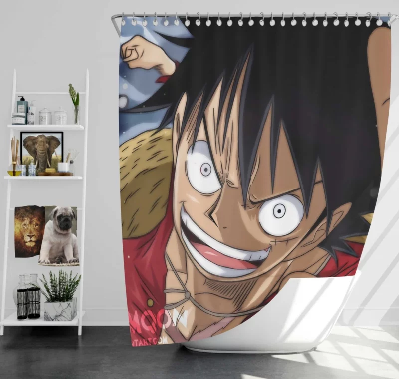 Luffy Determined Voyage Anime Shower Curtain