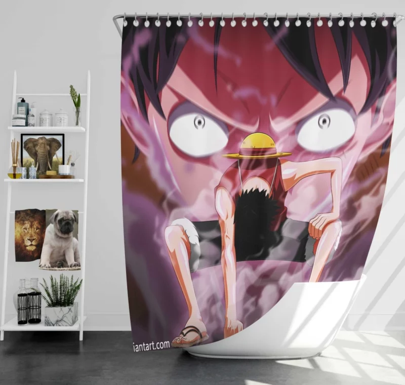 Luffy Epic Journey Anime Shower Curtain