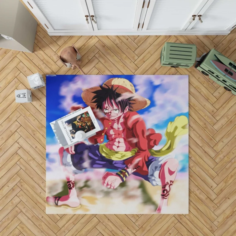 Luffy Grand Pirate Journey Anime Rug