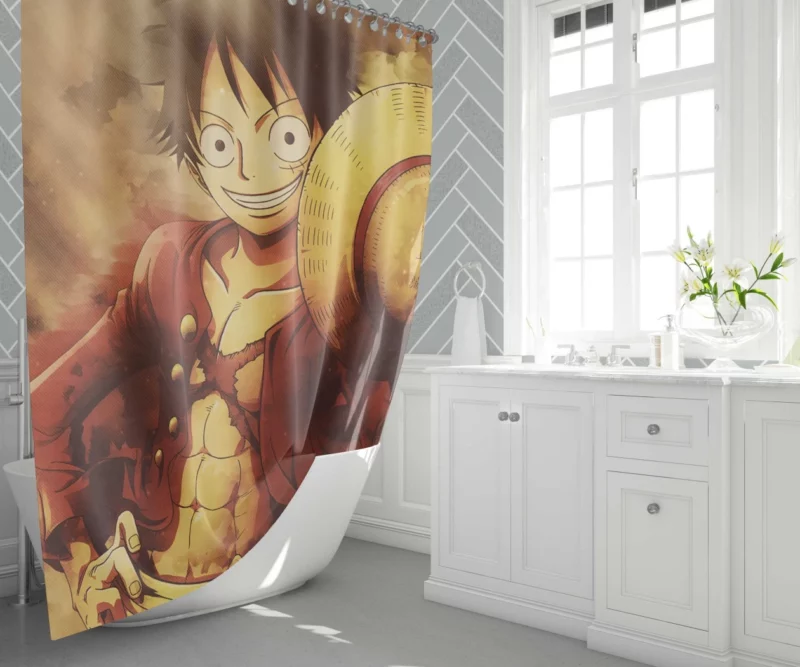 Luffy Heroic Odyssey Anime Shower Curtain 1