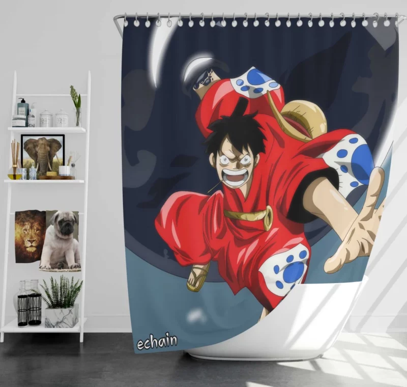 Luffy Never-Ending Quest Anime Shower Curtain