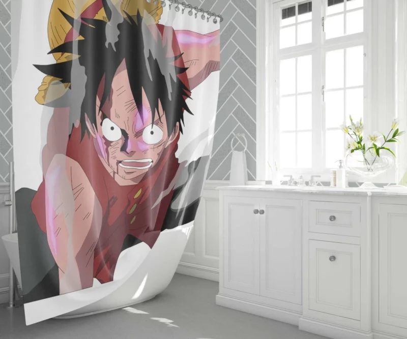 Luffy Path to Greatness Anime Shower Curtain 1
