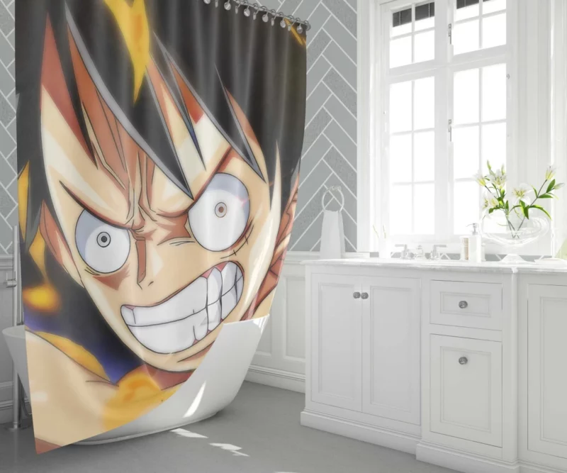 Luffy Persevering Spirit Anime Shower Curtain 1