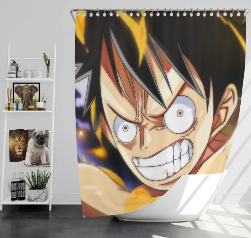 Luffy Persevering Spirit Anime Shower Curtain