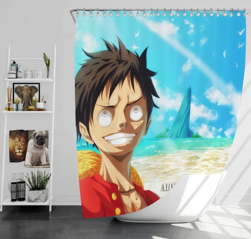 Luffy Pirate Adventure Anime Shower Curtain