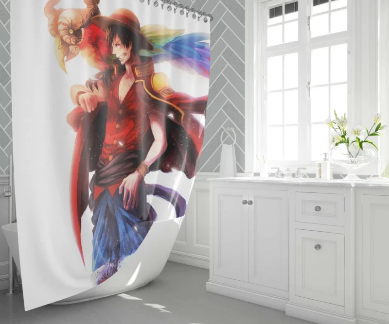 Luffy Spirited Adventures Anime Shower Curtain 1