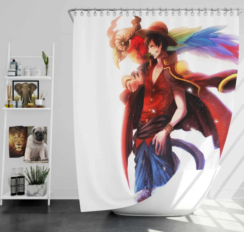 Luffy Spirited Adventures Anime Shower Curtain