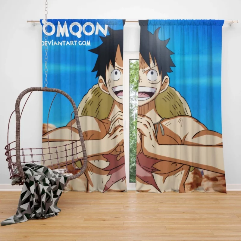 Luffy Unbreakable Will Anime Curtain