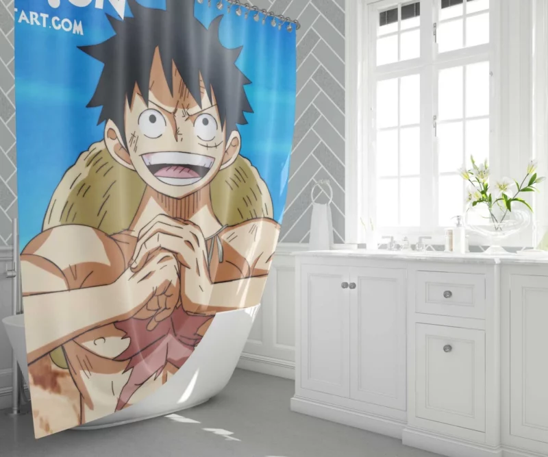 Luffy Unbreakable Will Anime Shower Curtain 1