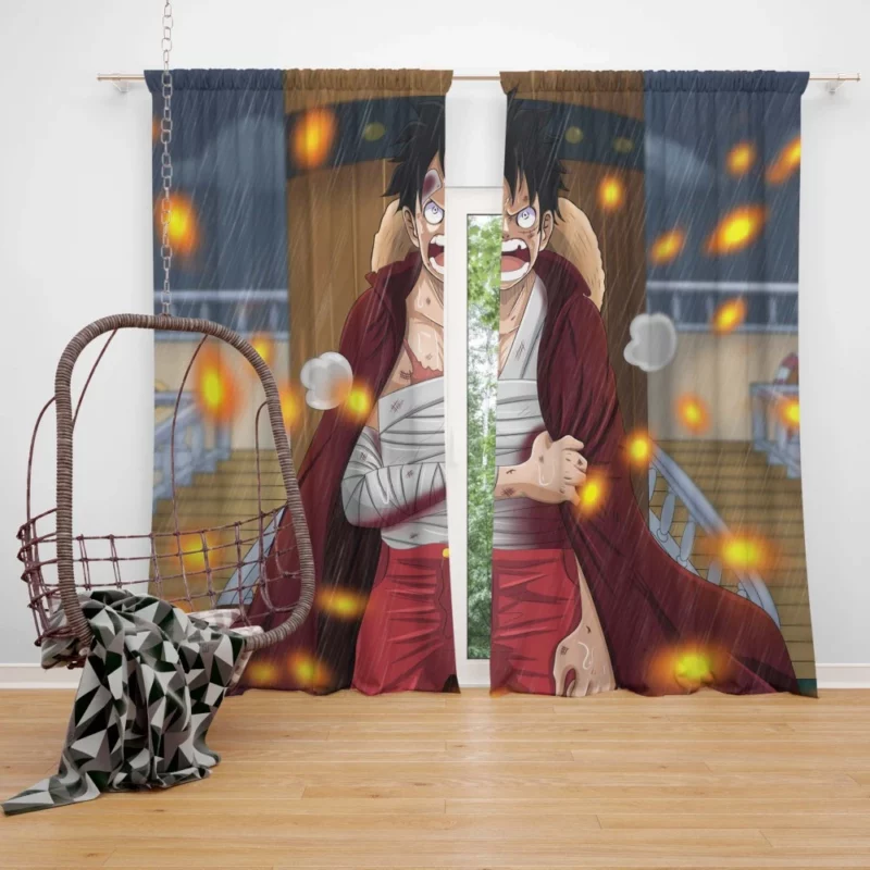 Luffy Unfaltering Spirit Anime Curtain