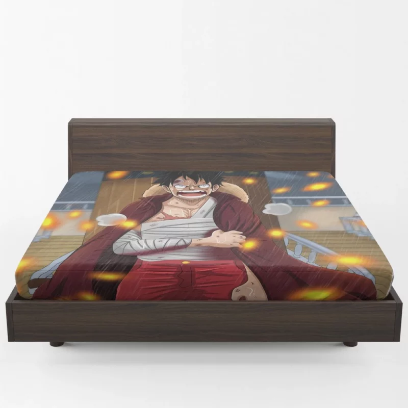 Luffy Unfaltering Spirit Anime Fitted Sheet 1