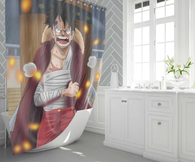 Luffy Unfaltering Spirit Anime Shower Curtain 1