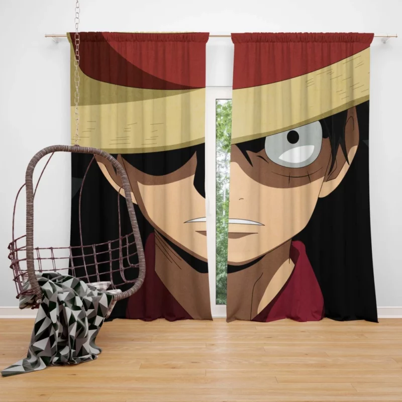 Luffy Unstoppable Journey Anime Curtain