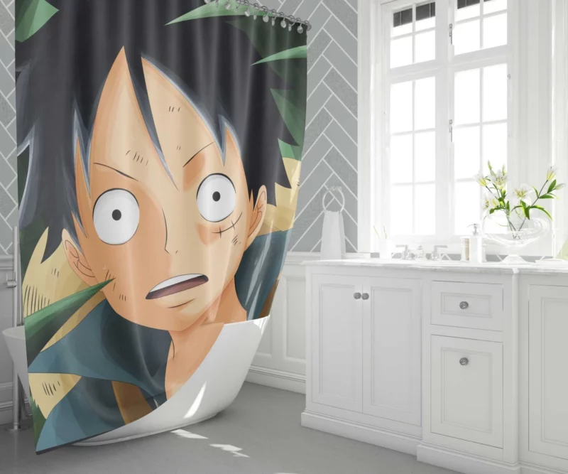Luffy Unwavering Resolve Anime Shower Curtain 1