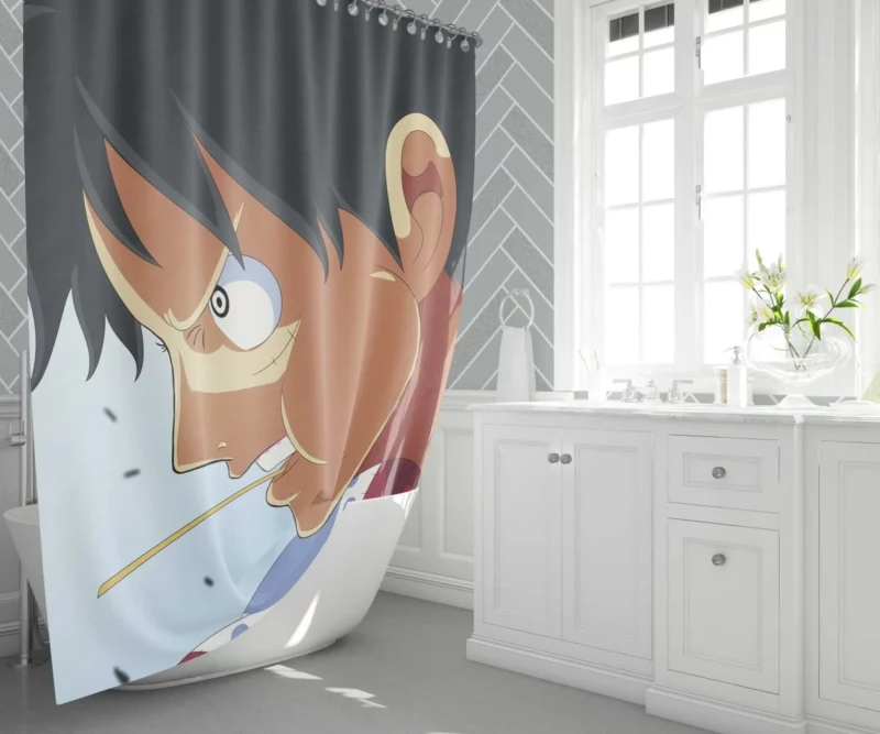 Luffy Unyielding Quest Anime Shower Curtain 1