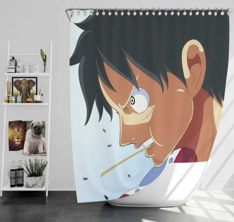 Luffy Unyielding Quest Anime Shower Curtain