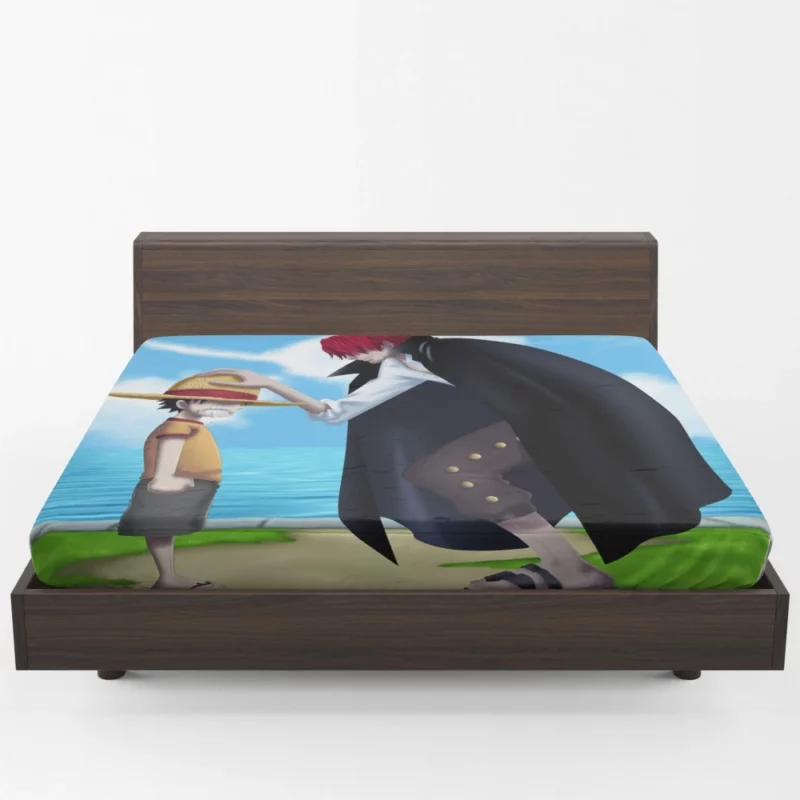 Luffy and Shanks Pirate Bond Anime Fitted Sheet 1