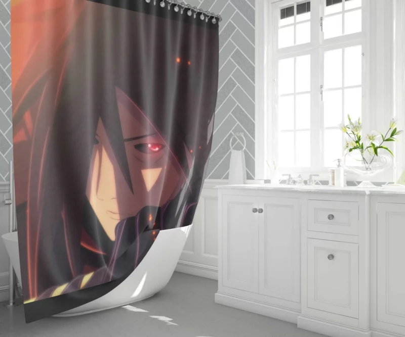 Madara Uchiha Sharingan Warrior Anime Shower Curtain 1