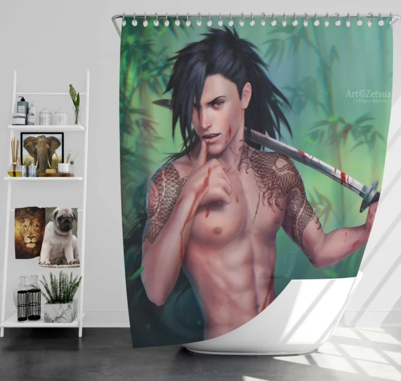 Madara Uchiha Shinobi Tale Anime Shower Curtain